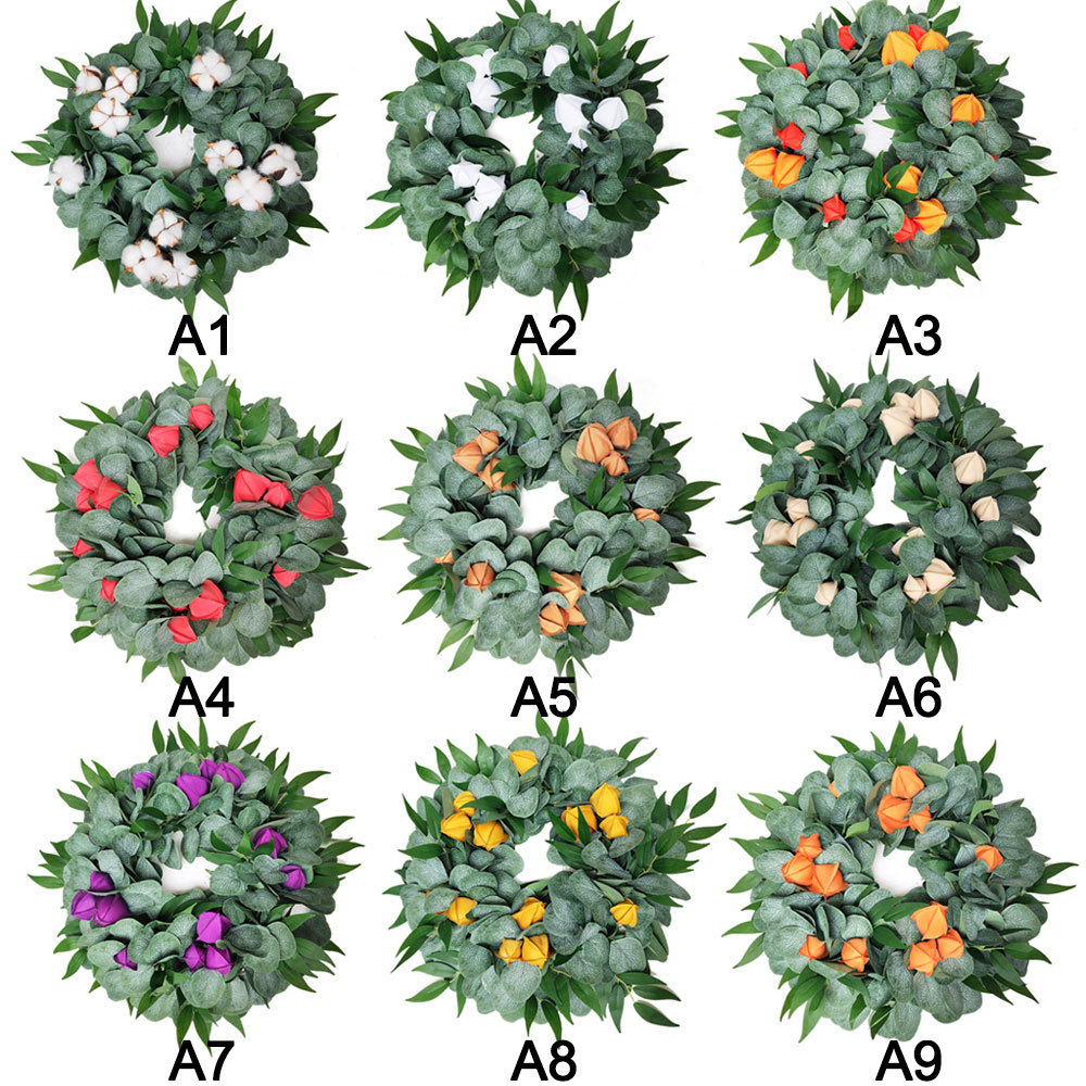 39cm Artificial Green Leaves Wreath Christmas Decoration Front Door Wreath Eucalyptus leaf For Wall Window Party Decor, A4
39cm Artificial Green Leaves Wreath Christmas Decoration Front Door Wreath Eucalyptus leaf For Wall Window Party Decor, A4