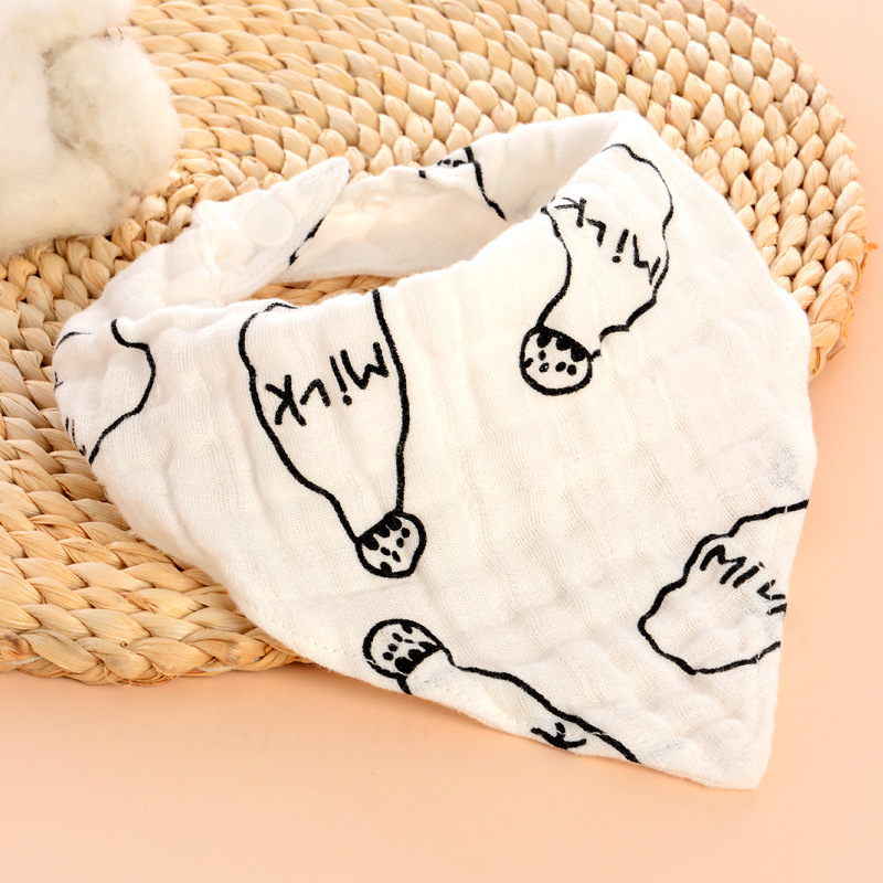4 layers Newborn Baby Boys Girls Bibs Cartoon INS print Cotton Infant Towel Bandanas Scarf Children Cravat Kids Scarf 14 Styles C6883