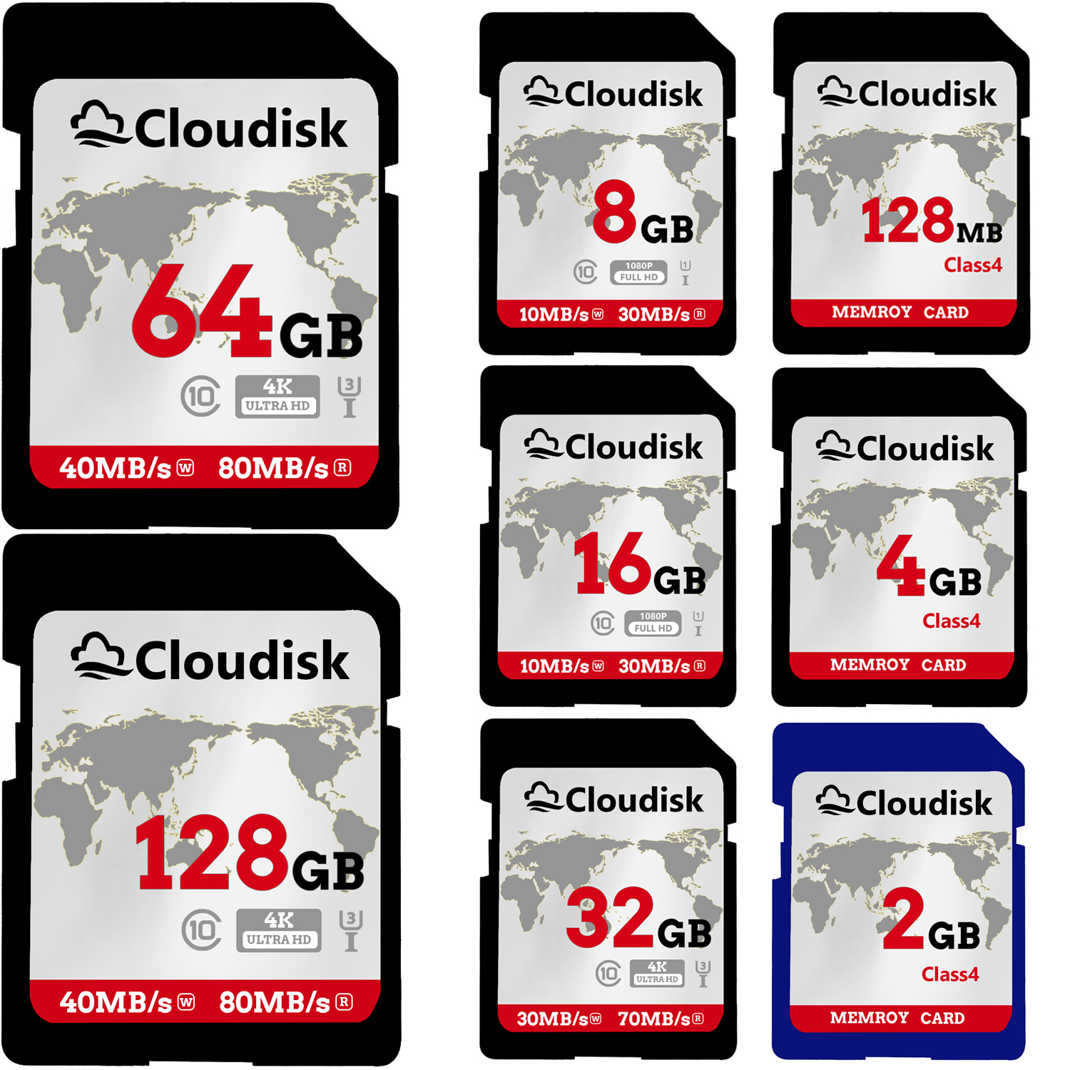 SD Card 128MB 1GB 2GB 4GB 8GB 16GB 32GB 64GB 128GB SDXC UHS-I Card - C10, U3, V30, 4K UHD, SD Flash Memory Card
SD Card 128MB 1GB 2GB 4GB 8GB 16GB 32GB 64GB 128GB SDXC UHS-I Card - C10, U3, V30, 4K UHD, SD Flash Memory Card