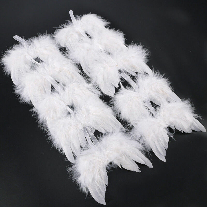 White Feather Wing Lovely Chic Angel Christmas Tree Decoration Hanging Ornament Home Party Wedding Ornaments Christmas Decorations