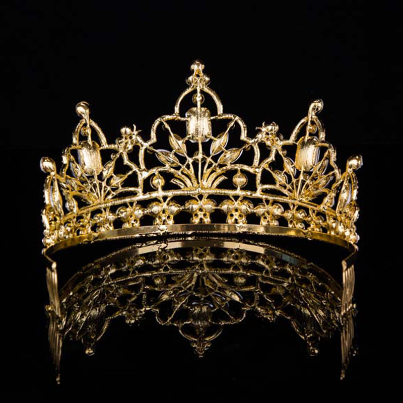 hot Silver Crystal Large Queen Pageant Crown Noble Rhinestone Diadem Tiaras for Princess Headbands Wedding Hair AccessoriesT-029 CJ191226