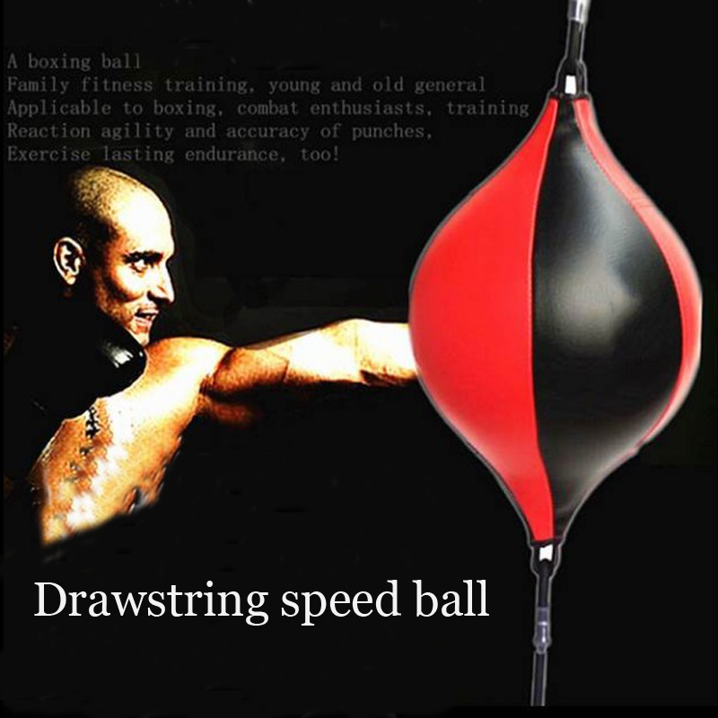 PU Boxing Training Punching Bag Fitness Muay Thai Double End Boxing Speed Ball Pear Inflatable Boxing Equipment Bodybuilding T200416