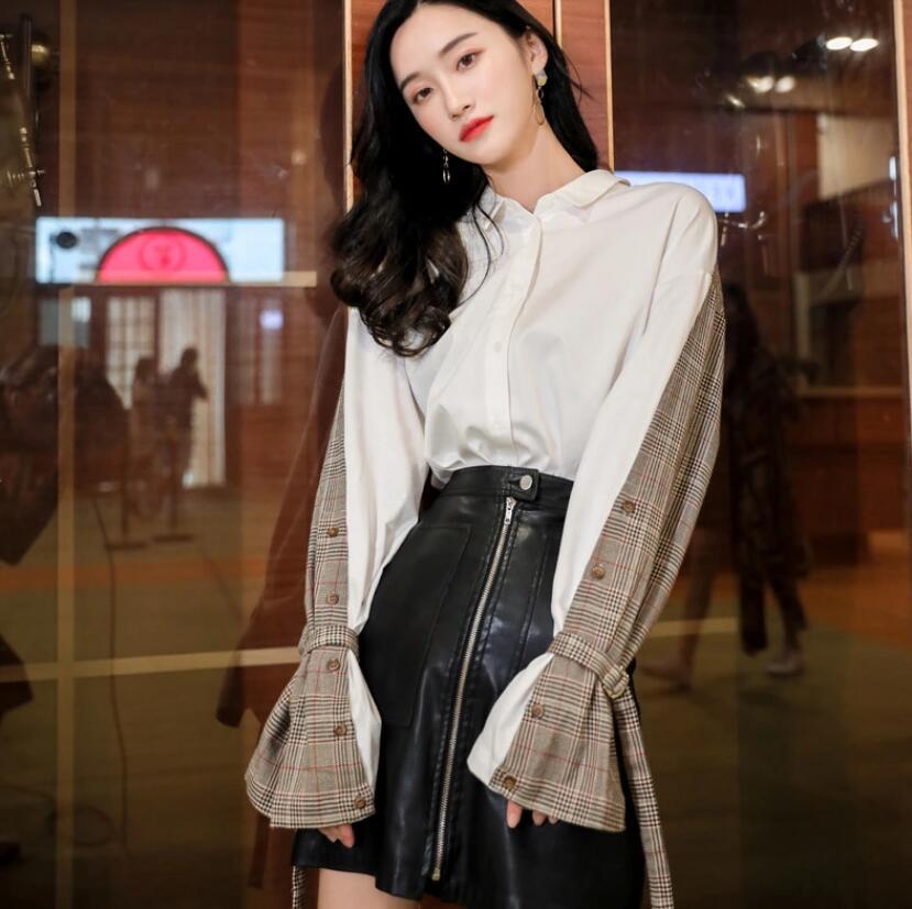 Autumn 2019 New Women' Loose Plaid Shirt Long Sleeve Shirt Plus Size Tops Women Shirts Blouse Women Korean Fashion Clothing, White
Autumn 2019 New Women' Loose Plaid Shirt Long Sleeve Shirt Plus Size Tops Women Shirts Blouse Women Korean Fashion Clothing, White