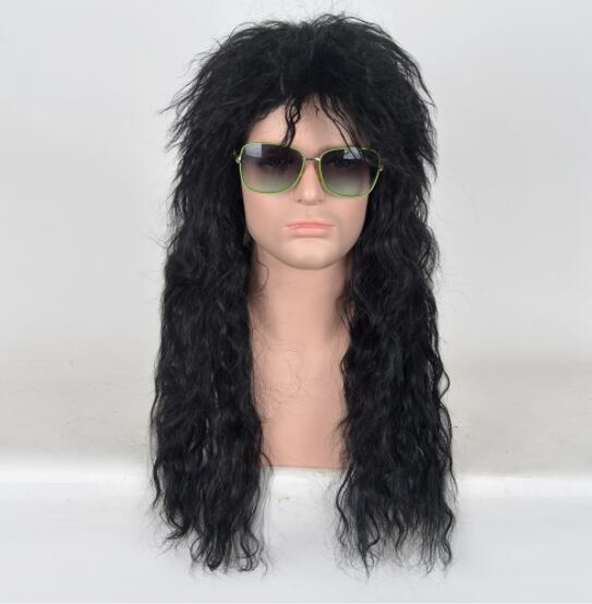 New European and American 70's Retro rock style black long curly hair cos puffy men's wig direct sale
New European and American 70's Retro rock style black long curly hair cos puffy men's wig direct sale
