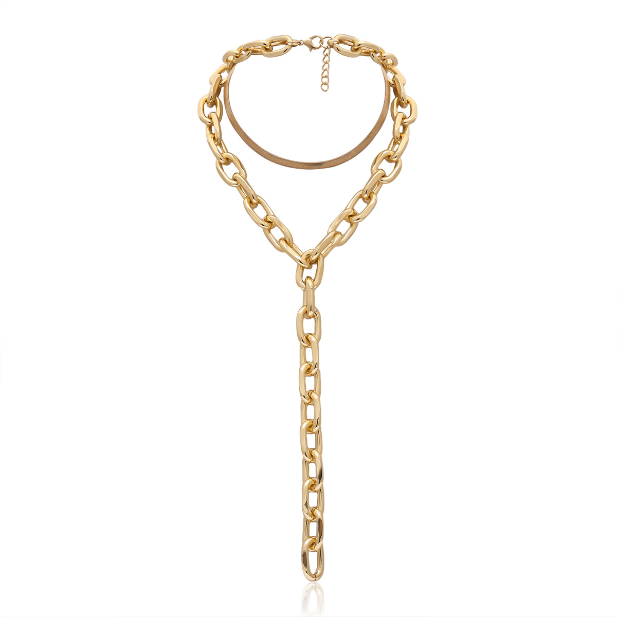 Fashion- Necklaces for Punk Girl Alloy Punk Style Snake bone chain Y-shaped tassel chain Christmas Gift Free Shipping
