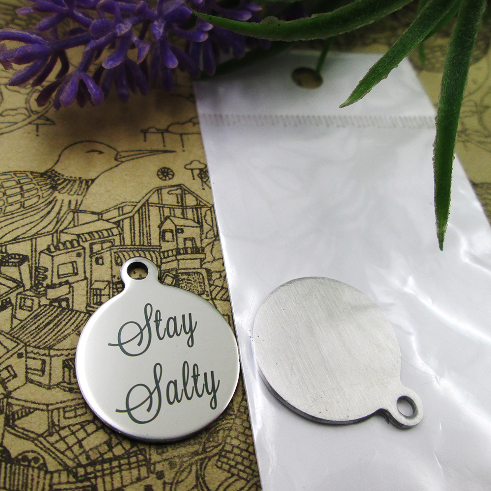40pcs--"Stay Salty"stainless steel charms more style for choosing DIY Charms pendants for necklace