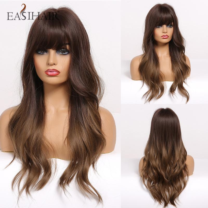 EASIHAIR Long Brown Ombre Women's Wigs with Bangs Wave Synthetic Wigs for Women African American Heat Resistant Natural Hair Wig, Lc226-3
EASIHAIR Long Brown Ombre Women's Wigs with Bangs Wave Synthetic Wigs for Women African American Heat Resistant Natural Hair Wig, Lc226-3