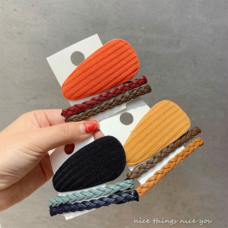 European and USA Hot Selling Hair Clips Fashion Colorful Woven Leather Hairpins 3pcs Hair Accessories for Women Girls
European and USA Hot Selling Hair Clips Fashion Colorful Woven Leather Hairpins 3pcs Hair Accessories for Women Girls