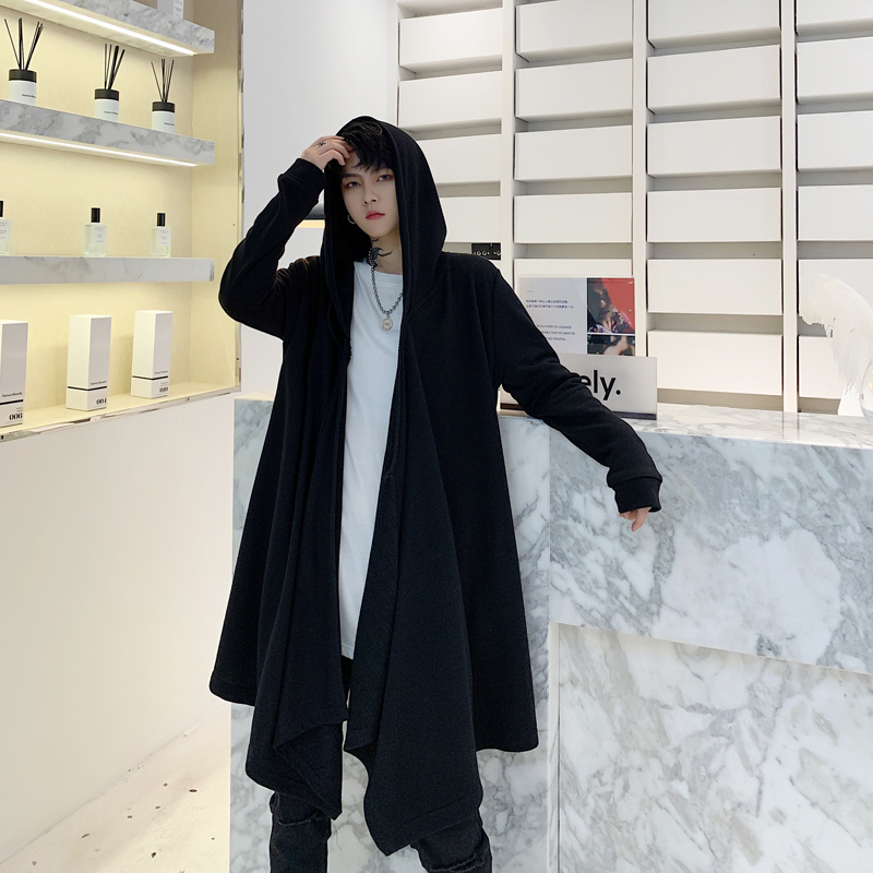 Men Black Hooded Trench Coat Cardigan Male Streetwear Punk Gothic Hip Hop Loose Long Cloak Windbreaker Casual Outerwear Jacket, W603
Men Black Hooded Trench Coat Cardigan Male Streetwear Punk Gothic Hip Hop Loose Long Cloak Windbreaker Casual Outerwear Jacket, W603