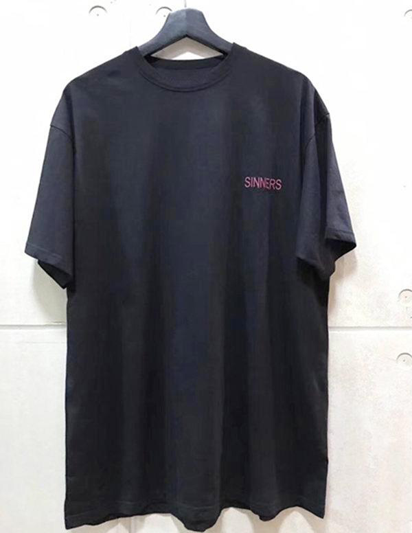 18ss Fashion High Quality Letter Printing Men Women Sinners Golden Print T Shirt Casual Cotton Tee Top