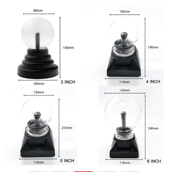 Novelty Glass Magic Plasma Ball Light 3 4 5 6 inch Table Lights Sphere Nightlight Kids Gift For New Year Magic Plasma Night Lamp