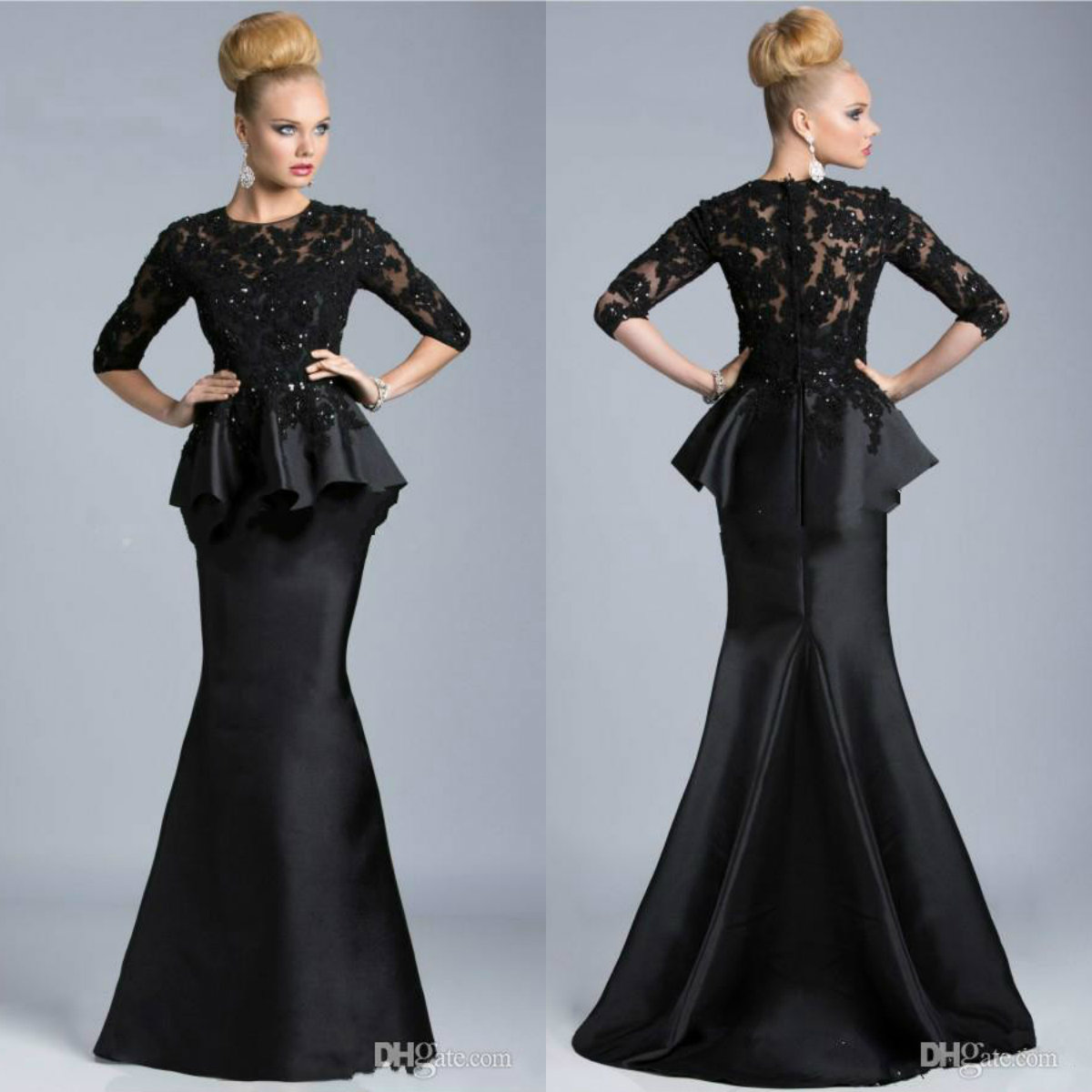 Trumpet Mother Dresses Jewel Neck Ruffle Lace Appliqued Beaded Floor Length Wedding Guest Gowns Custom Made Mother Of The Bride Dresses
