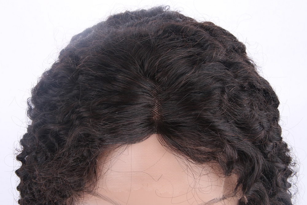 Brazilian Virgin Hair Glueless Lace Front Wigs For Black Women Human Hair Curly Medium Cap Natural Color Bellahair