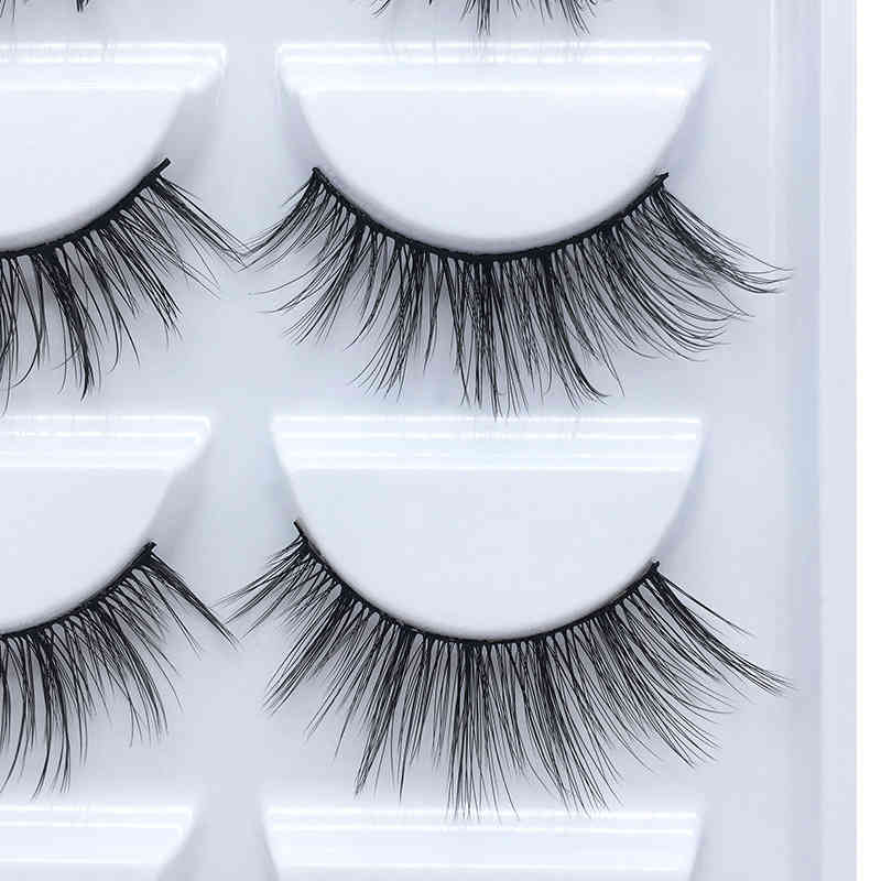 3D mink false eyelashes makeup natural slenderness 5 pairs in set soft eyelashes made by pure hand 100sets/lot DHL free