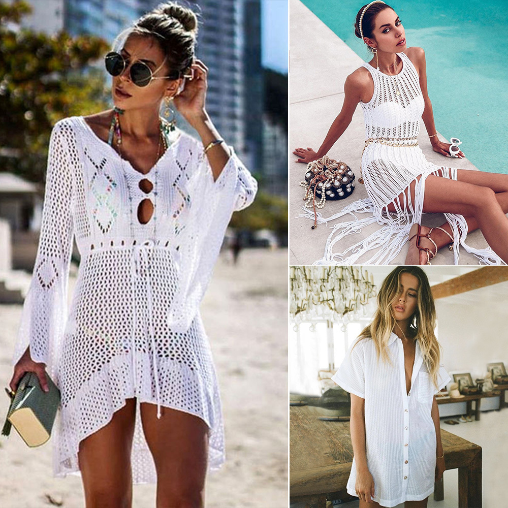 Sexy Cover Up Bikini Women Swimsuit Cover-up Beach Bathing Suit Beach Wear Knitting Swimwear Mesh Beach Dress Tunic Robe T200601, Wc0474w
Sexy Cover Up Bikini Women Swimsuit Cover-up Beach Bathing Suit Beach Wear Knitting Swimwear Mesh Beach Dress Tunic Robe T200601, Wc0474w