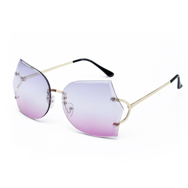 New Arrival Girl Unique Rimless Sunglasses Women Retro Ombre Lens Glasses Eyeglass Frame For Free Shipping