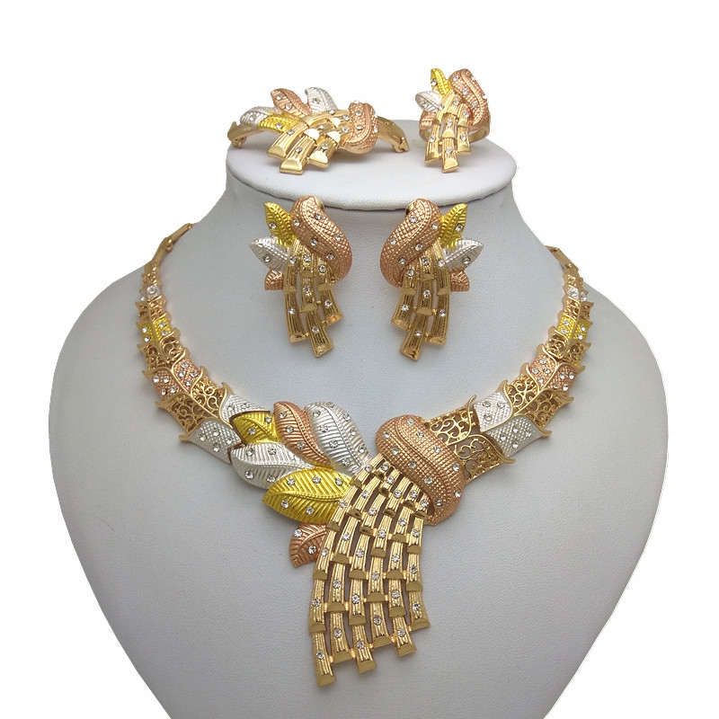 Kingdom Ma New Necklace Earrings Ring Jewelry Sets Multicolor Bridal Wedding Dubai Gold Color Big Jewelry Sets for Women
Kingdom Ma New Necklace Earrings Ring Jewelry Sets Multicolor Bridal Wedding Dubai Gold Color Big Jewelry Sets for Women