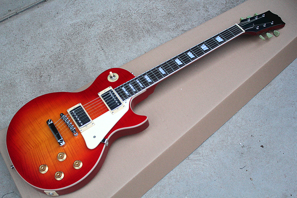 Factory Custom Cherry Red Electric Guitar with White Pearl Fret Inlay,White Pickguard,White Binding,Offer Customized
Factory Custom Cherry Red Electric Guitar with White Pearl Fret Inlay,White Pickguard,White Binding,Offer Customized