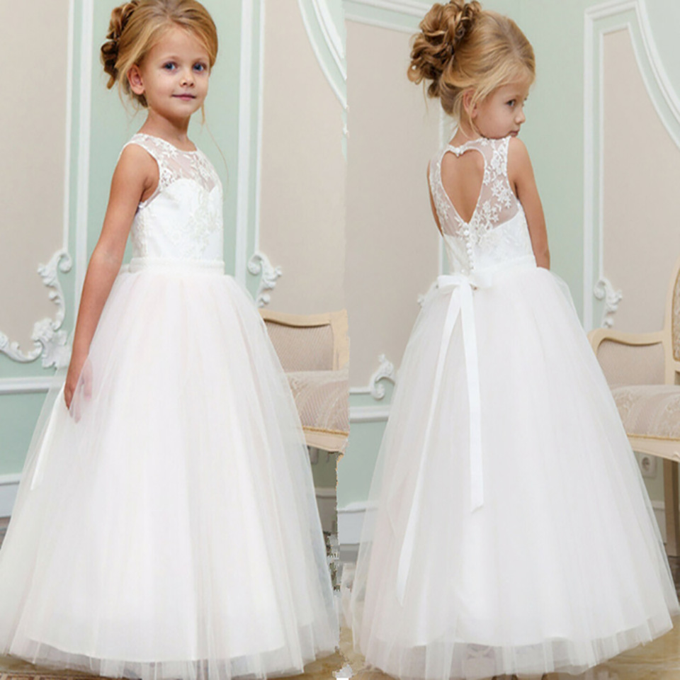 Lace Flower Girls Dresses For Wedding First Communion Dresses Special Occasion Dresses Kids Evening Gowns Party Prom Princess