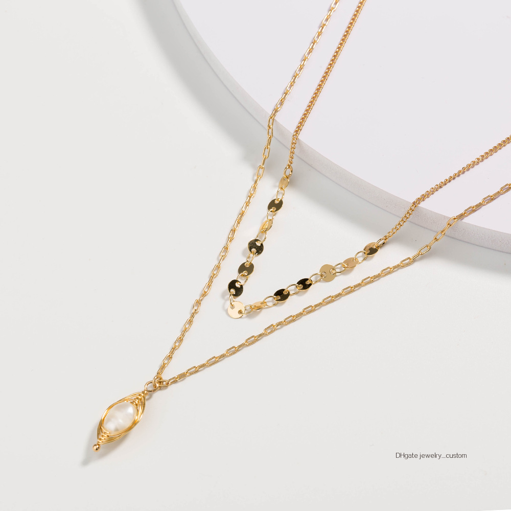 Ma'am Multi-storey Necklace Metal Bead Chain Necklace Golden Package Edge Natural Freshwater Pearl Accessories
Ma'am Multi-storey Necklace Metal Bead Chain Necklace Golden Package Edge Natural Freshwater Pearl Accessories