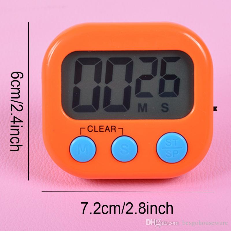 7 Colors Digital Kitchen Timer Multi-Function Timer Count Down Up Electronic Egg Timer Kitchen Baking LED Display Timing Reminder BH2161 CY