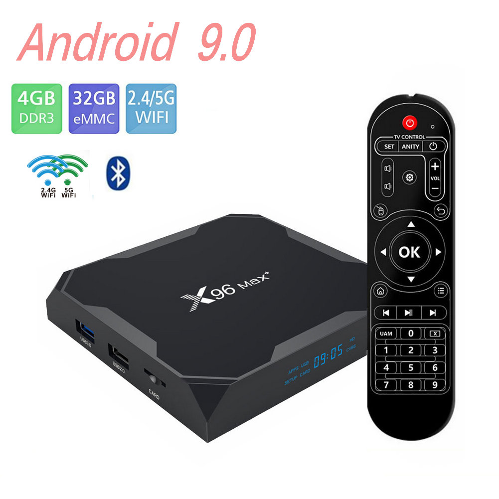 X96 Max+ Android 9.0 TV Box S905X3 4GB+32GB/64GB Dual 2.4G+5G Wifi Bluetooth 4.1 PK TX6
X96 Max+ Android 9.0 TV Box S905X3 4GB+32GB/64GB Dual 2.4G+5G Wifi Bluetooth 4.1 PK TX6