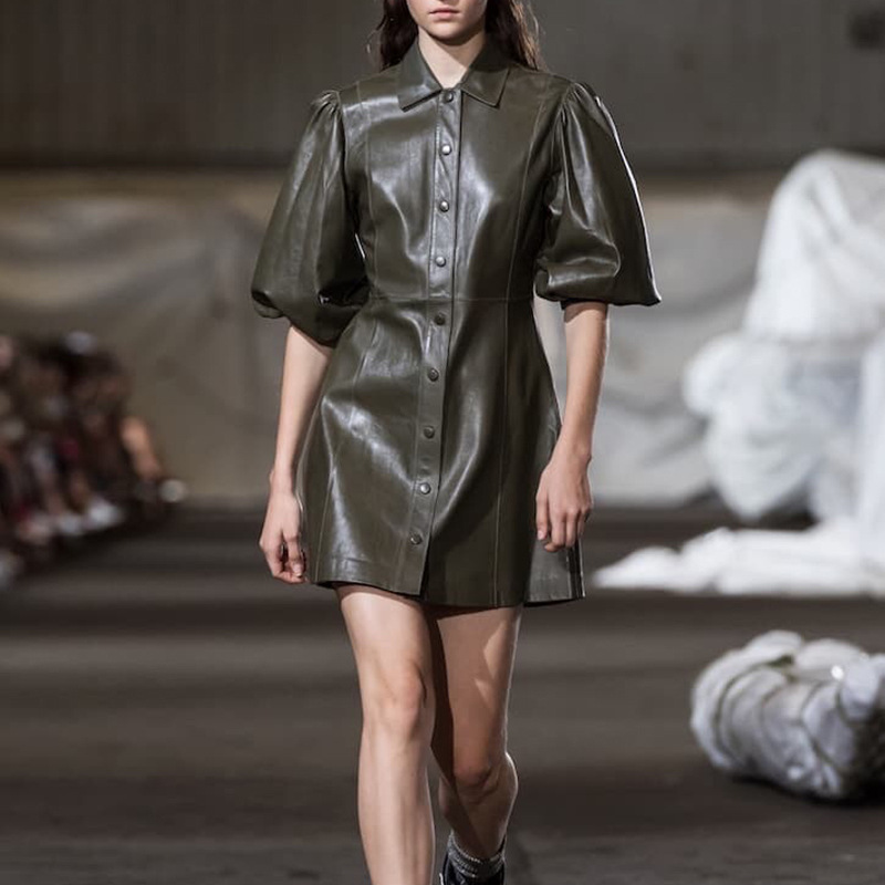 Fashion Faux Leather Dresses Women Fashion Zipper Puff Sleeve Dress Women Elegant PU Mini Dresses Female Ladies Vestidos Verano, Green
Fashion Faux Leather Dresses Women Fashion Zipper Puff Sleeve Dress Women Elegant PU Mini Dresses Female Ladies Vestidos Verano, Green