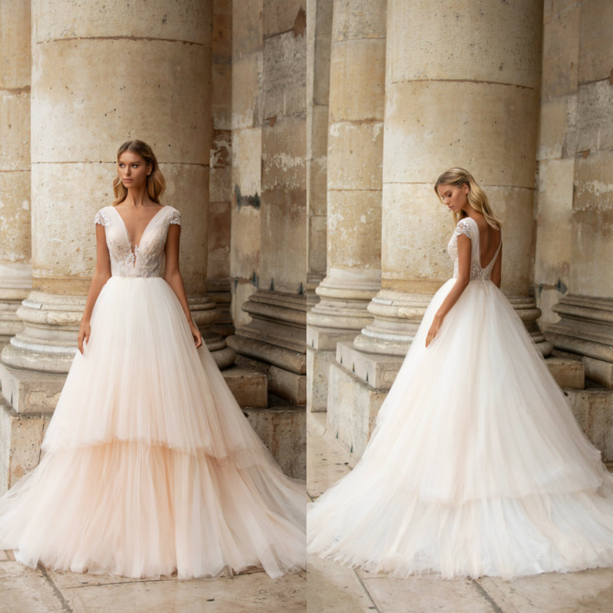 Milla Nova 2021 Wedding Dresses V Neck Capped Sleeve Lace Appliques Tiers Bridal Gowns Backless Sweep Train A-Line Wedding Dress, White
Milla Nova 2021 Wedding Dresses V Neck Capped Sleeve Lace Appliques Tiers Bridal Gowns Backless Sweep Train A-Line Wedding Dress, White