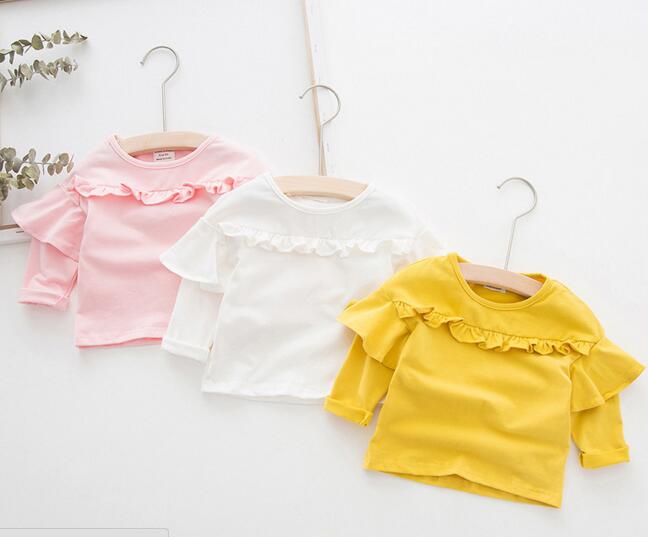 Ins Korea Girl Kids Clothing shirt Round Collar Long Sleeve Solid Color Ruffles Design Shirt Spring Girl Soft 100% cotton shirt, As picture 
Ins Korea Girl Kids Clothing shirt Round Collar Long Sleeve Solid Color Ruffles Design Shirt Spring Girl Soft 100% cotton shirt, As picture