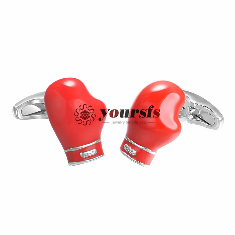 

Yoursfs Fashion Apparel 18K Gold Plated Red Fighting Boxing Gloves Cufflinks Man Anniversary Christmas Gift Business Clothing Shirt Accessories