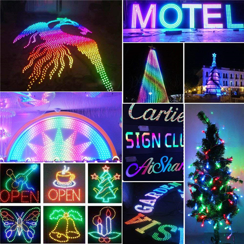 WS2811 LED Pixels Module String 12mm Full Color Individually Addressable Digital RGB LED Rope Light DC5V IP68 Waterproof