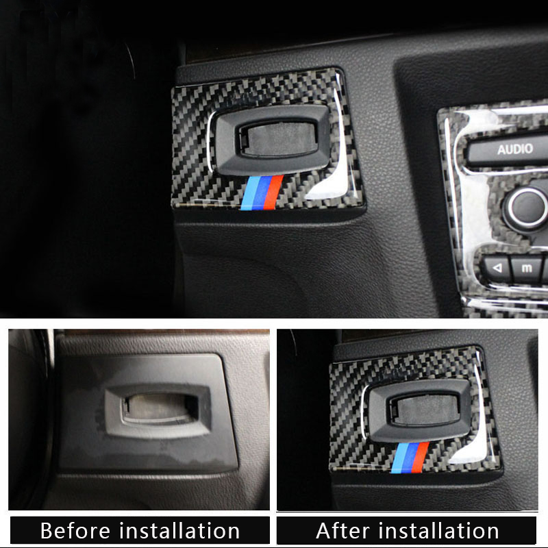 Car styling for BMW e90 e92 e93 Carbon Fiber Key Hole Protection Circle Ignition Switch Decoration Circle 2005-2012 3 Series Auto Accessory