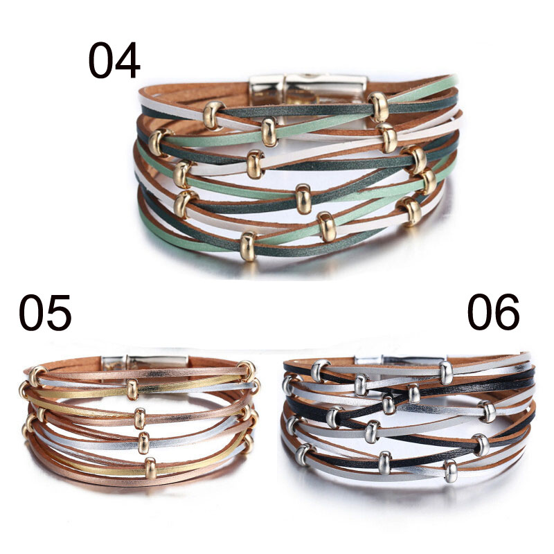Fashion Gold Sliver Couple Bracelet 2019 For Women Love Vintage Leather Friendship Bracelets & Bangles Femme Punk Jewelry