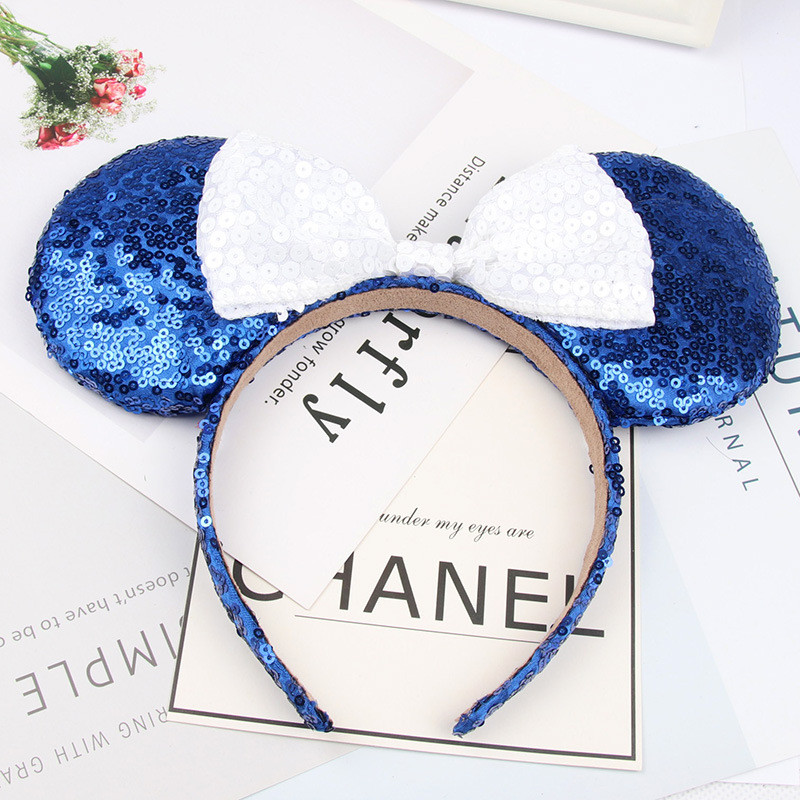Christmas hair accessories headband high quality sequin bow head band M mouse ear headbands hairpin ship 6pcs