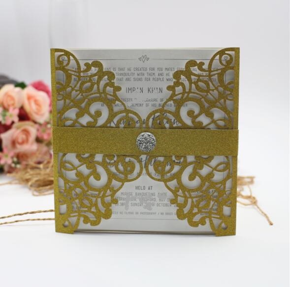 Wedding invitations Laser Cut Flower Vines Invitation size of 15cm*15cm Customizable Romantic wedding invitations greeting cards