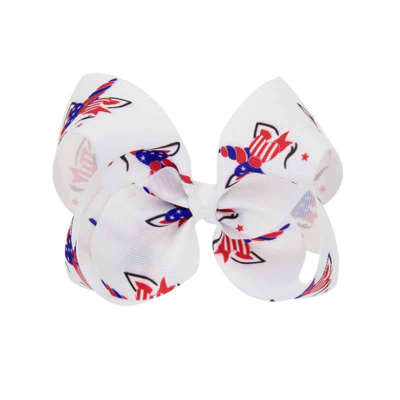 Unicorn Ribbon 4th of July Hair Bows Clips Girls Hairbow USA Flag Independence Day Hairgrip Festival Kids Hair Accessories HC134