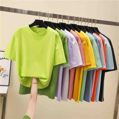 Women Summer T-Shirts Pure Cotton Loose Tee Tops Solid Color Casual TShirts O-neck Harajuku Summer White Top Korean T-Shirt, Black
Women Summer T-Shirts Pure Cotton Loose Tee Tops Solid Color Casual TShirts O-neck Harajuku Summer White Top Korean T-Shirt, Black