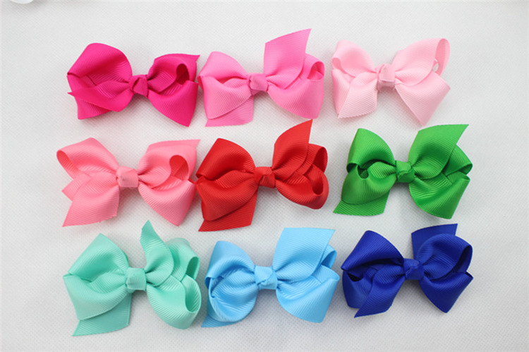 Grosgrain Ribbon Hair Bows Clips Flower Double plug Clips hairpin Baby Girl Bowknot Elastic Bobbles Hair band Accessories Kids HD3201