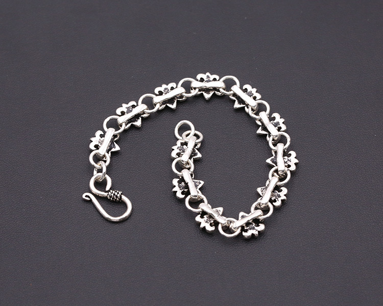 925 sterling silver handmade vintage CH jewelry American European antique silver designer anchor charm link chain bracelets for women men
