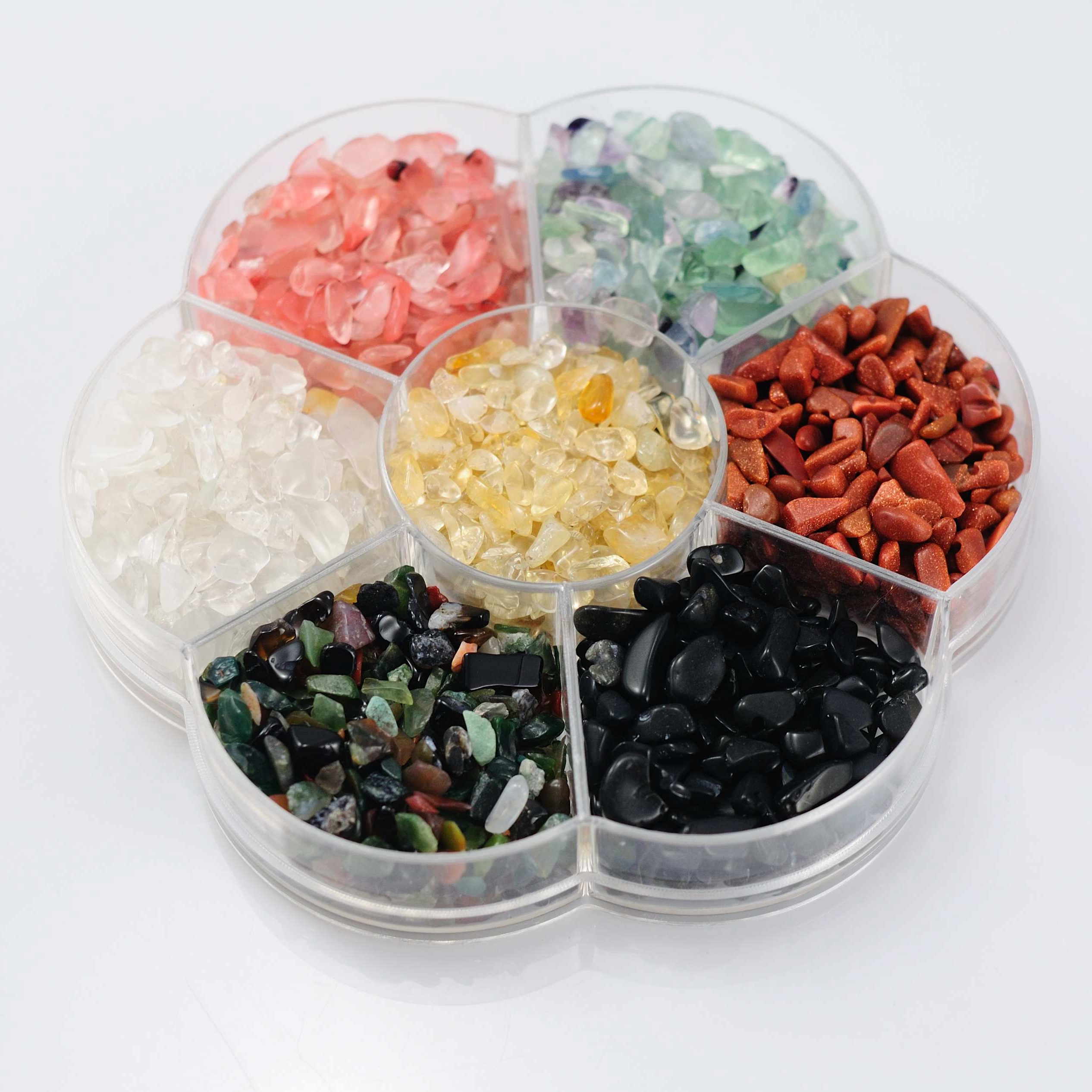 1 box of mixed color stone manicure rhinestone gravel crystal gem steel ball nail decoration DIY (multicolor) plum boxed