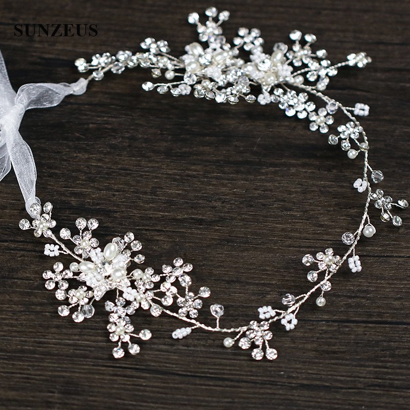 Shinny Silver Crystals Bridal Head Sash With Pearls Hand-made Wedding Headband For Brides SQ0239
Shinny Silver Crystals Bridal Head Sash With Pearls Hand-made Wedding Headband For Brides SQ0239