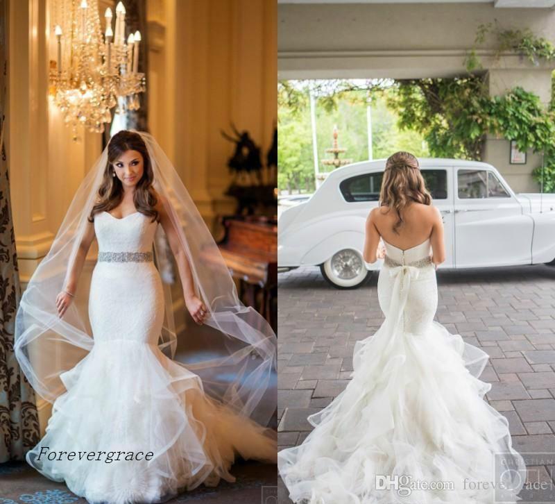 2019 Arabic Style Sweetheart Mermaid Wedding Dress Lace Bodice ith Tiered Ruffles Skirt Long Garden Formal Bridal Gown Plus Size Custom Made, White
2019 Arabic Style Sweetheart Mermaid Wedding Dress Lace Bodice ith Tiered Ruffles Skirt Long Garden Formal Bridal Gown Plus Size Custom Made, White