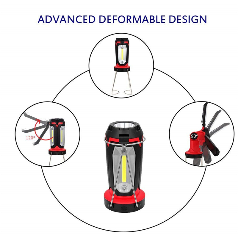 Lantern Spotlight LED Portable Tent Lighting Waterproof COB Outdoor Work Light USB Rechargeable for Emergency Camping