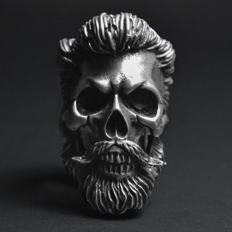 Gothic Men's 316L Stainless Steel Skull Bearded Nightclub Hip Hop Ring for Punk Gothic Jewelry Biker Ring Size 7-14, Silver
Gothic Men's 316L Stainless Steel Skull Bearded Nightclub Hip Hop Ring for Punk Gothic Jewelry Biker Ring Size 7-14, Silver