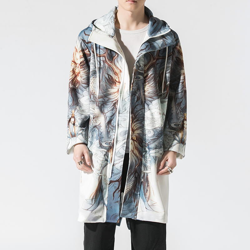 Fashion Leisure Long Jackets Men Chinese Style Loose 2020 Summer New Casual Jacket Male Hooded Printed Man Coat High Quality, White
Fashion Leisure Long Jackets Men Chinese Style Loose 2020 Summer New Casual Jacket Male Hooded Printed Man Coat High Quality, White