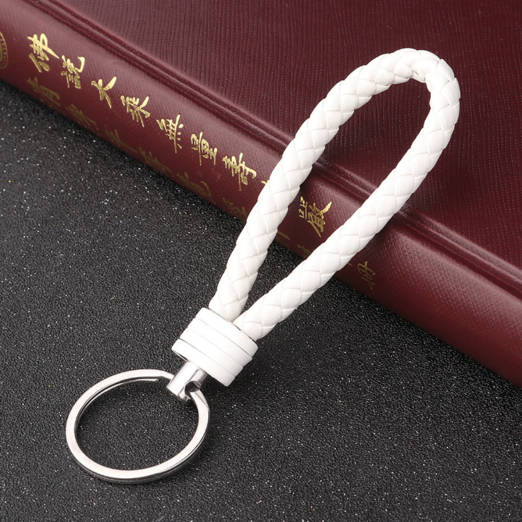 Leather rope Mercedes pendant keychain 2019 color woven leather keychain double key ring handbag holder (not suitable for wrist use, no Stre
