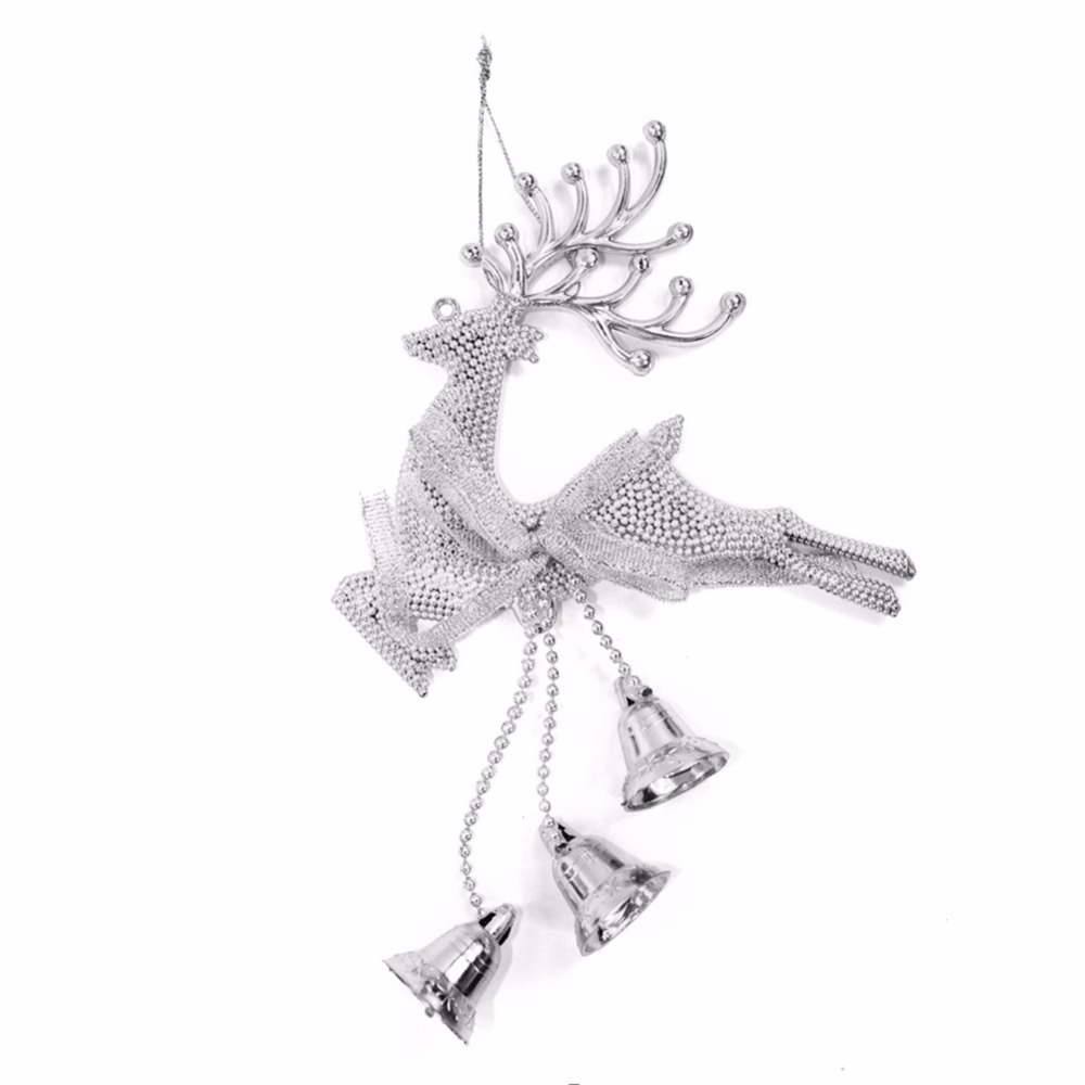 Home Christmas Tree Ornament Deer Chital Hanging Xmas Baubles Party Decoration Deer Christmas reindeer with bell trumpet 2016