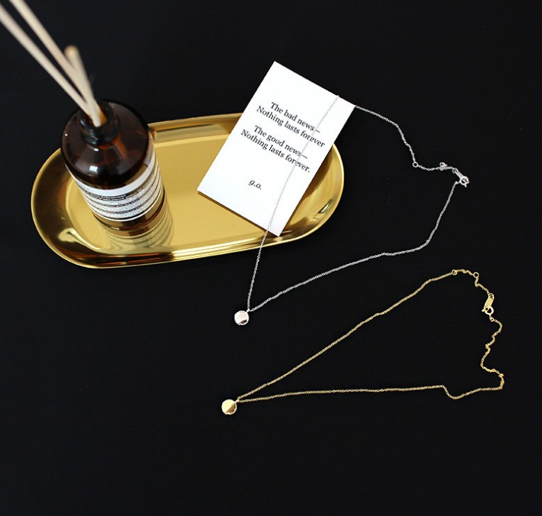 New Simple Style 925 Sterling Silver Geometric Round Circle Necklaces&Pendant For Women Girls Wedding Necklace Fine Jewelry Lovers Gifts