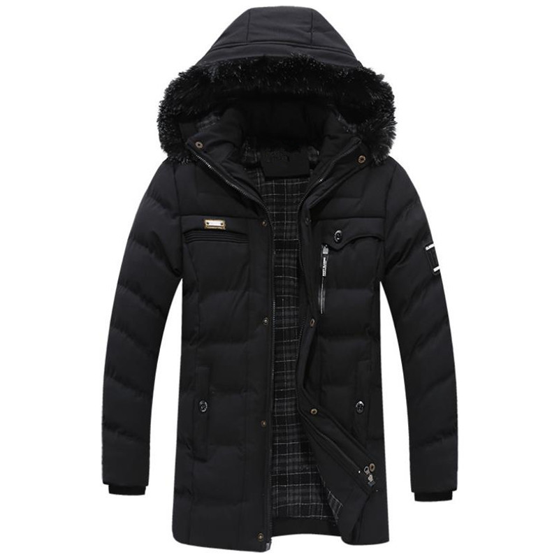 Winter Men's Down Jacket Casual Hooded Cotton Jacket Large Fur Collar Thick coat Men's, Black
Winter Men's Down Jacket Casual Hooded Cotton Jacket Large Fur Collar Thick coat Men's, Black