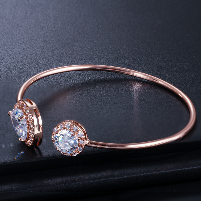 Luckyshine 5 Pcs/Lot Fashion High Quality Holiday Gift Newest Rose Gold Silver Color Water Drop Cubic Zirconia Gemstone Bracelet Bangles
